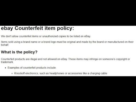 ebay counterfeit policy